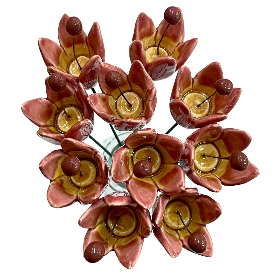 Handmade Ceramic Tulip Flower - Pink - Arbory Rose