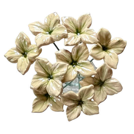 Handmade Ceramic Mini Hydrangea Flower - Green