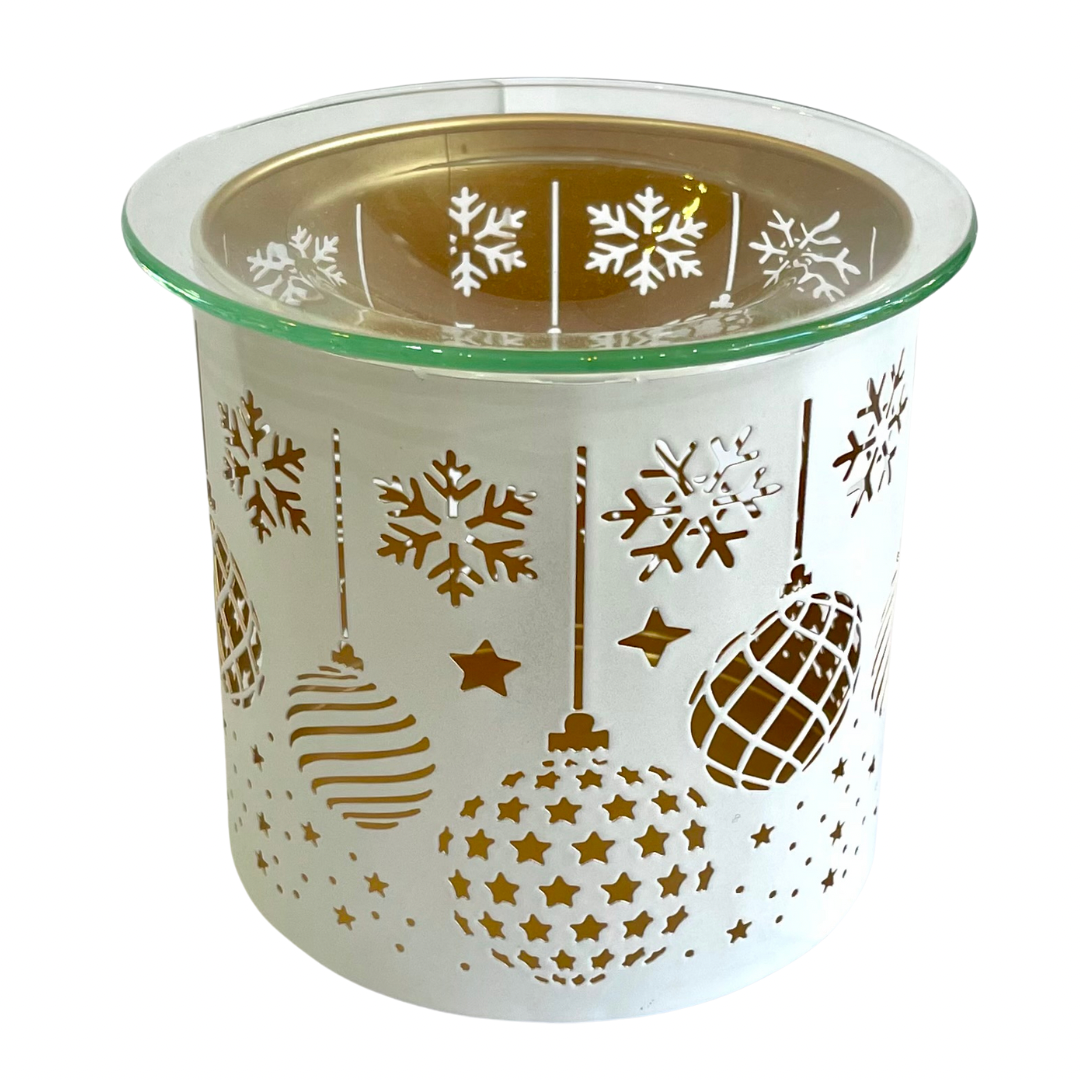 White Festive Bauble Wax Melt Burner