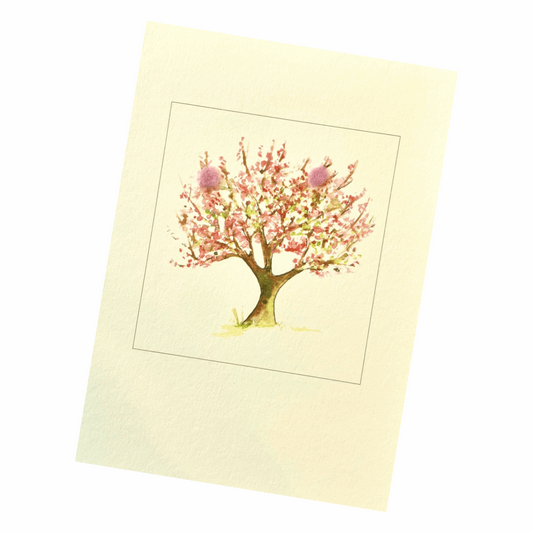 Hand Finished Birthday Card - Cherry Tree