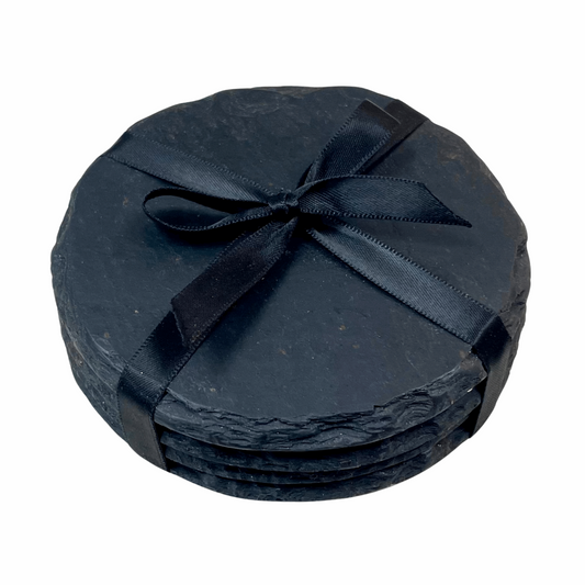 Hand Crafted Set of 4 Round Slate Coasters