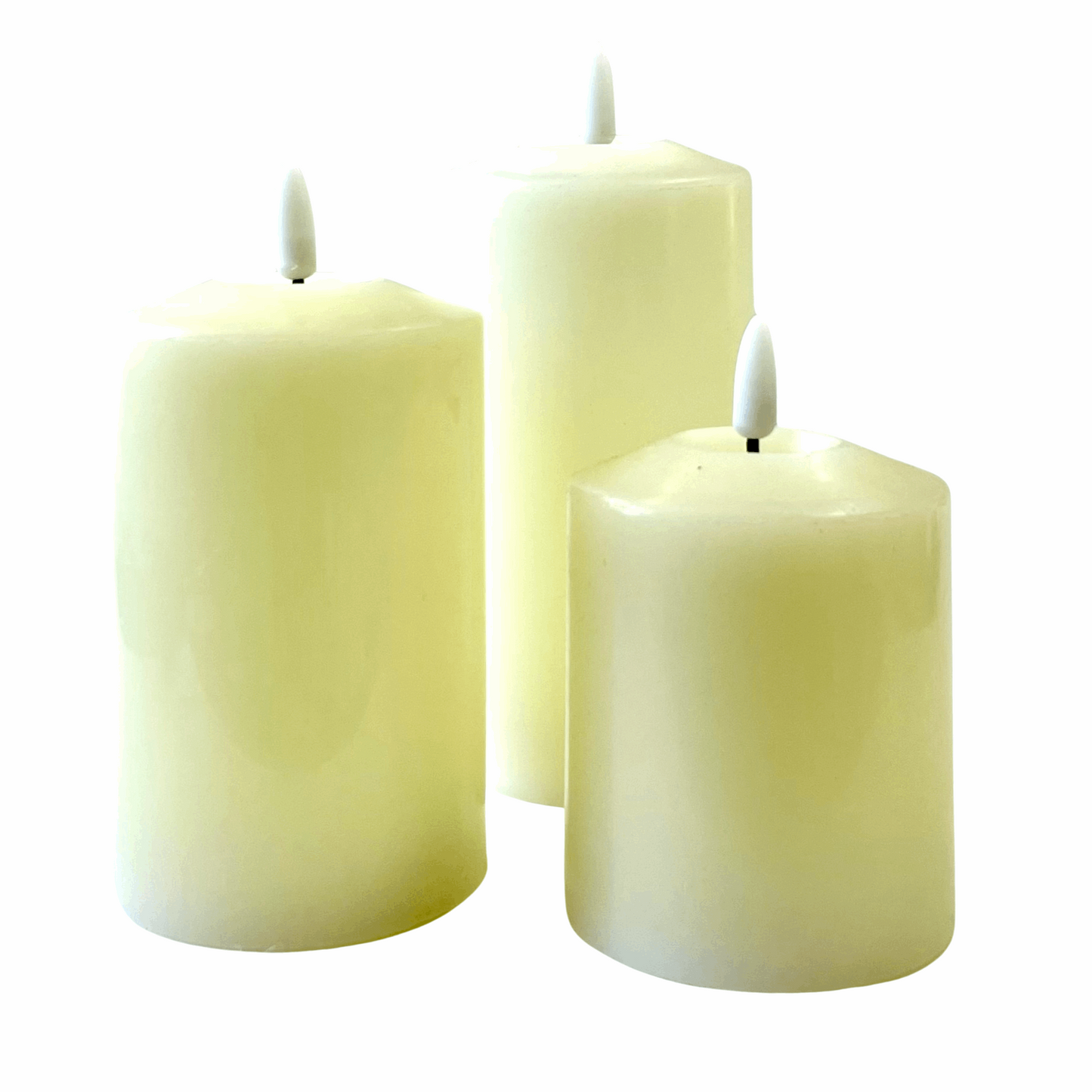 LED Cream Pillar Candle with Timer