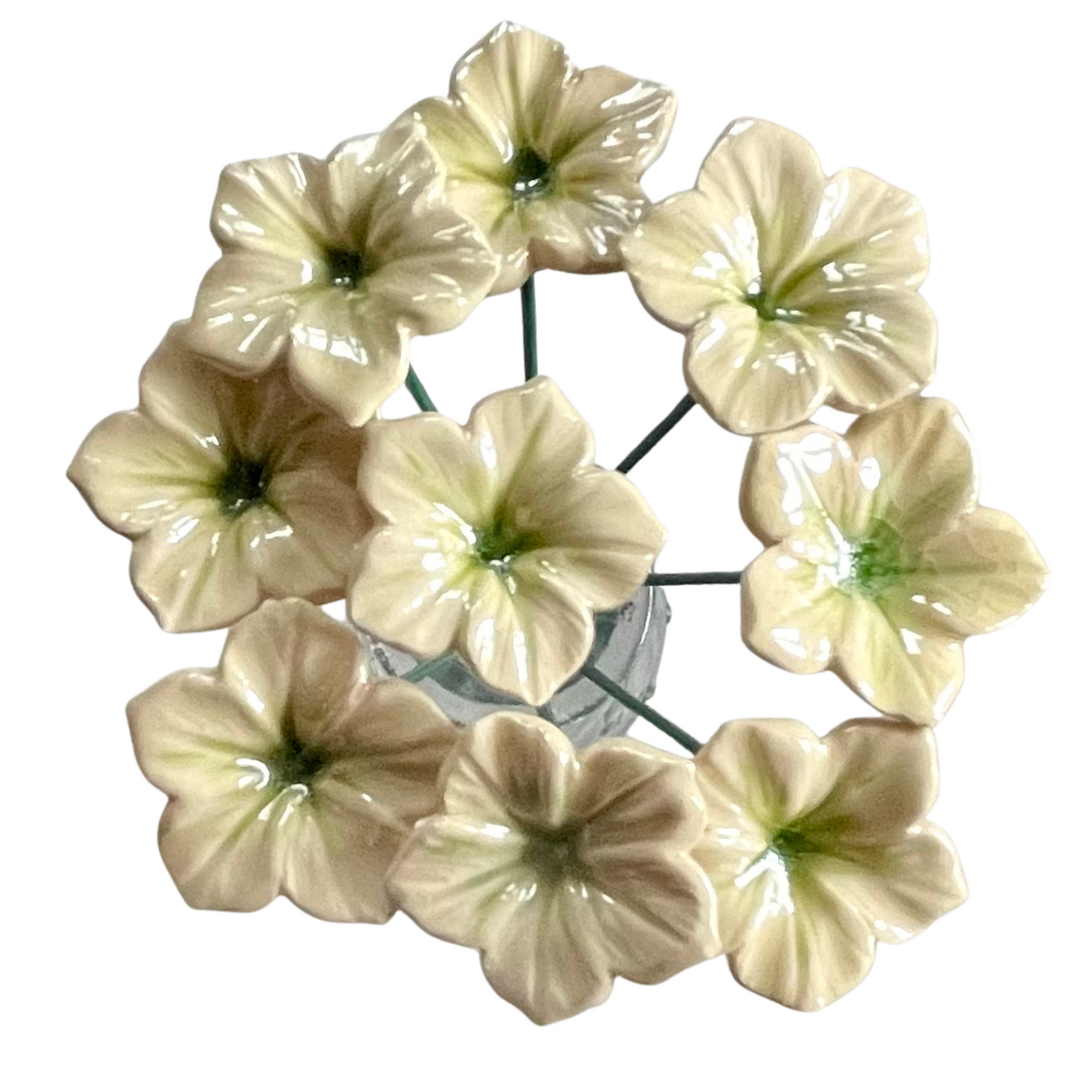 Handmade Ceramic Petunia Flower - Cream