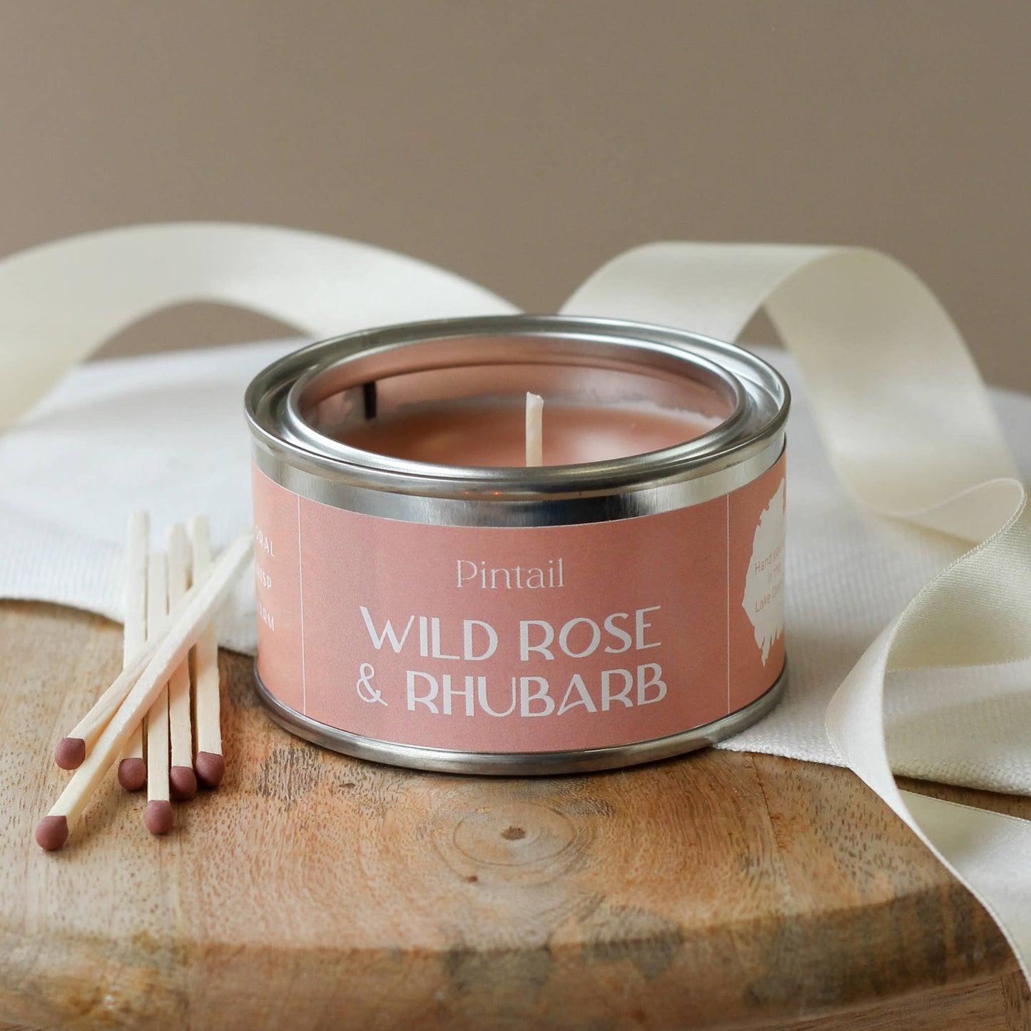 Wild Rose and Rhubarb Paint Pot Candle | Candles in Tins