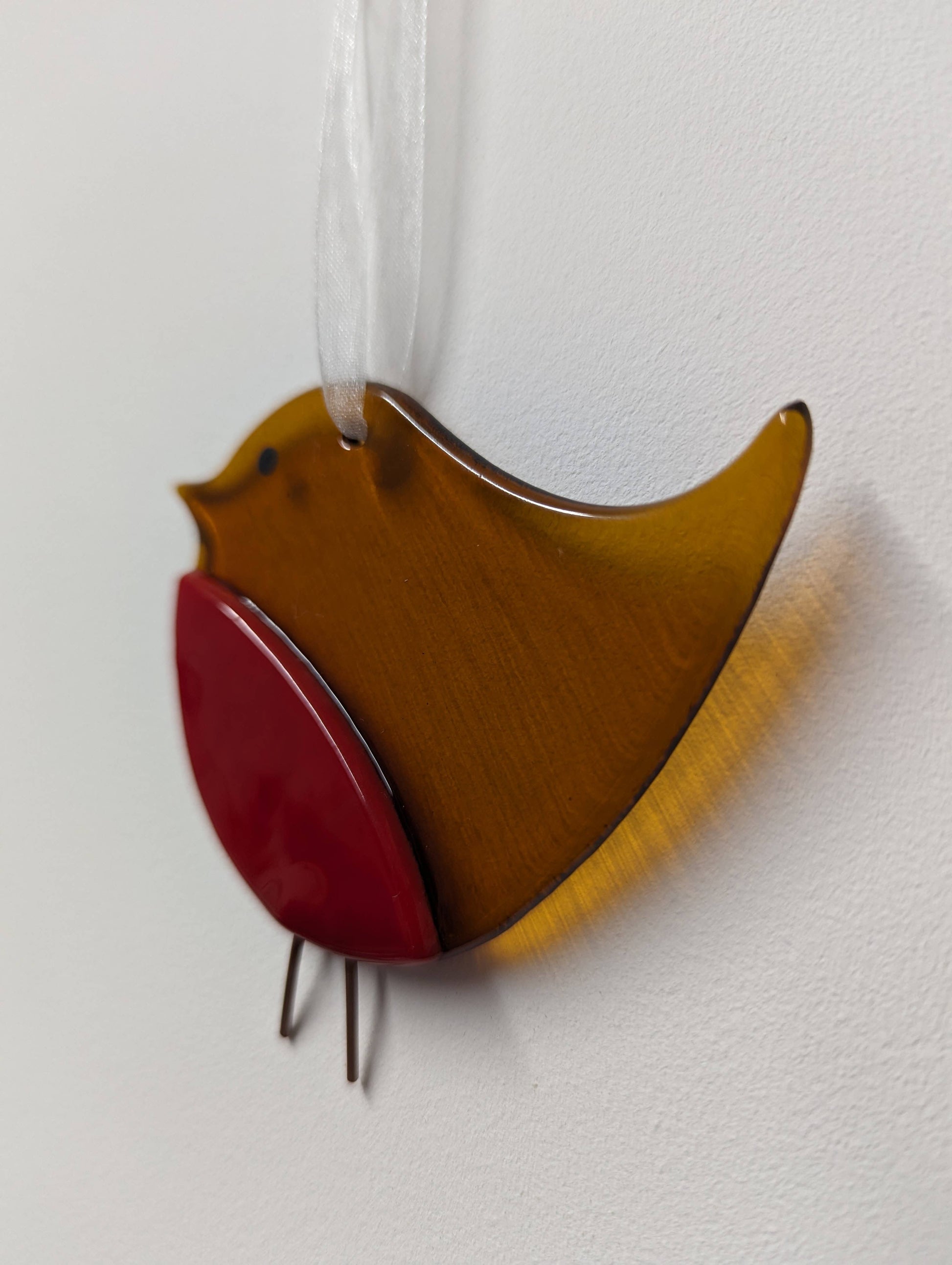 Handmade Fused Glass Robin Decorations - 2 Sizes Available: Small - Arbory Rose