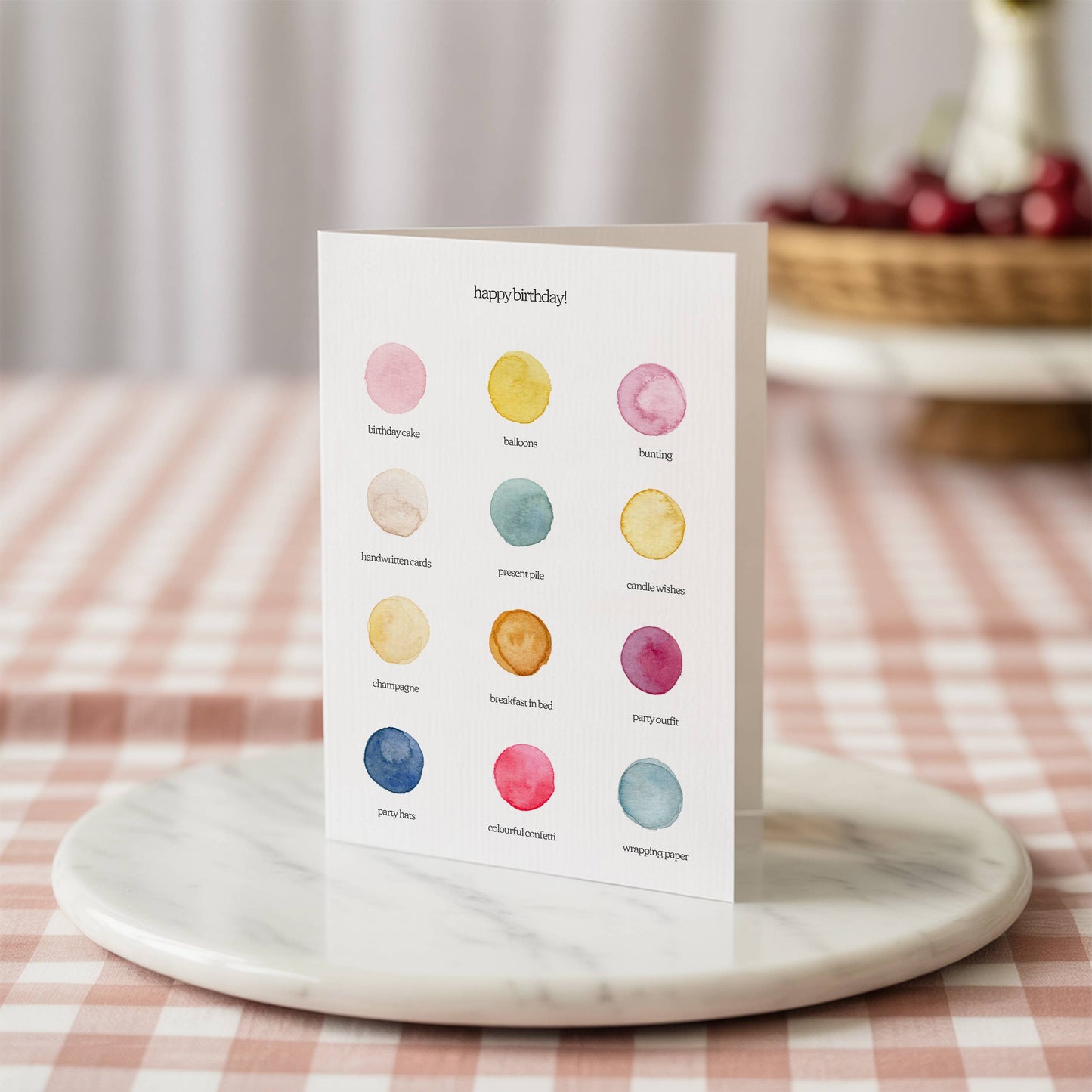 Birthday Colour Palette Card - Arbory Rose