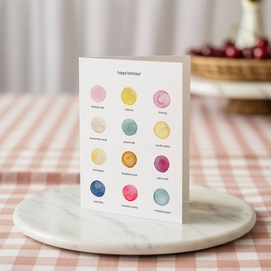 Birthday Colour Palette Card - Arbory Rose