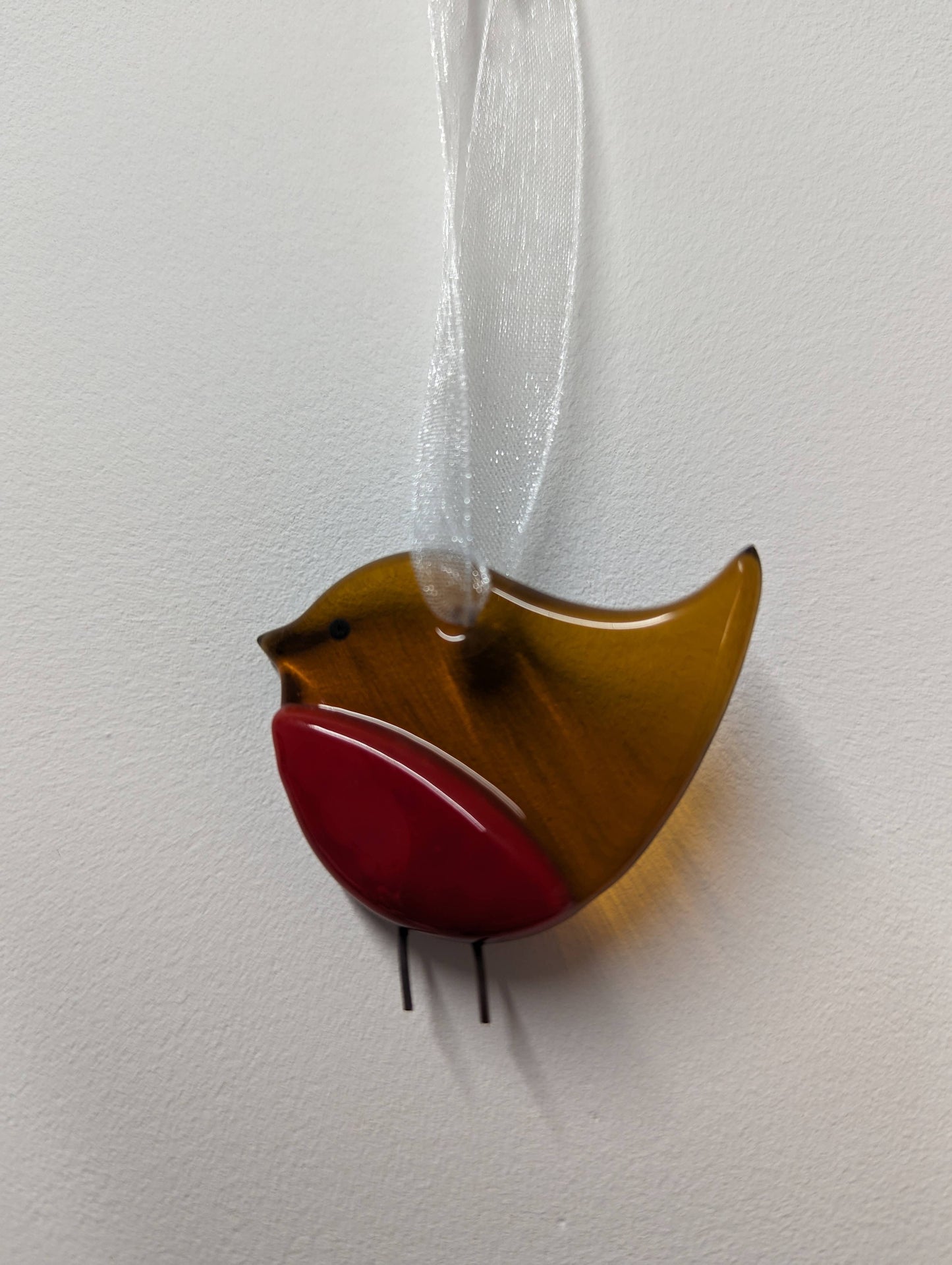Handmade Fused Glass Robin Decorations - 2 Sizes Available: Small - Arbory Rose