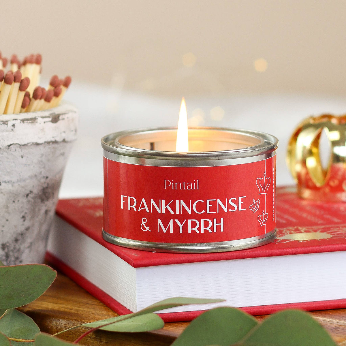 Frankincense & Myrrh Paint Pot Candle I Christmas Candle (Pack of 6) - Arbory Rose